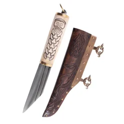 Deepeeka Petite Scramasaxe Viking Nordique Avec Poignée En Os Décorée