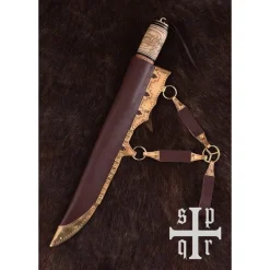 SPQR Viking Seax Avec Motif Noeud, Damas Acier -Epees Celtiques Magasin viking seax avec motif noeud damas acier 3