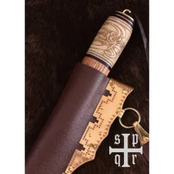 SPQR Viking Seax Avec Motif Noeud, Damas Acier -Epees Celtiques Magasin viking seax avec motif noeud damas acier 4